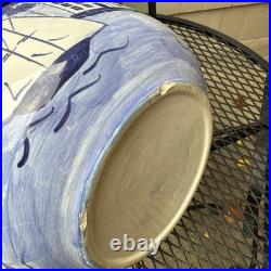 Shard Of Maine Spatterware Large Bowl With Sailing New England Town Scene 11