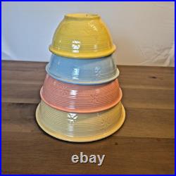 Shawnee Pottery Mixing Bowls Snowflake Nesting Bowls set of 4