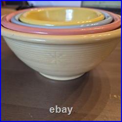 Shawnee Pottery Mixing Bowls Snowflake Nesting Bowls set of 4