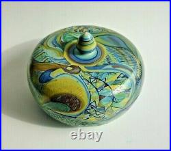 Signed Monica Grandi Handmade Italian Studio Art Pottery Lidded Bowl