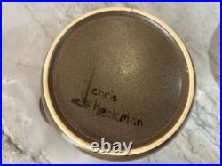 Signed Nesting Mixing Bowls Set of 4 Hand Thrown Stoneware Chris Heckman