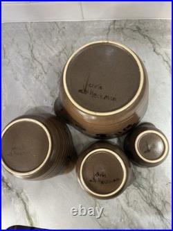 Signed Nesting Mixing Bowls Set of 4 Hand Thrown Stoneware Chris Heckman