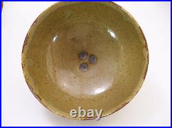 Signed Studio Art Pottery Bowl with Tenmoku Iron Splash Glaze