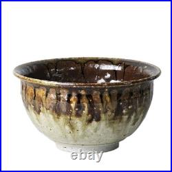 Signed Studio Pottery Farmhouse Speckled Rustic Brown Drip Glaze Bowl Set of 9