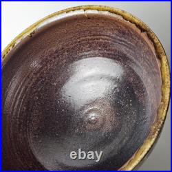 Signed Studio Pottery Farmhouse Speckled Rustic Brown Drip Glaze Bowl Set of 9
