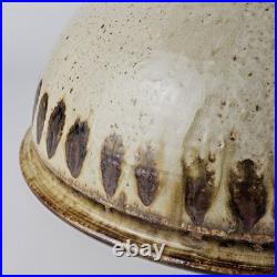 Signed Studio Pottery Farmhouse Speckled Rustic Brown Drip Glaze Bowl Set of 9