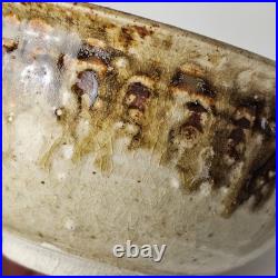 Signed Studio Pottery Farmhouse Speckled Rustic Brown Drip Glaze Bowl Set of 9
