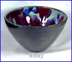 Signed Vintage Japanese Cinnabar Flambe Studio Art Pottery Bowls Handcrafted