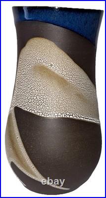 Signed Vintage Studio Art Pottery Textured Glaze Modernist Vase