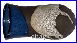 Signed Vintage Studio Art Pottery Textured Glaze Modernist Vase