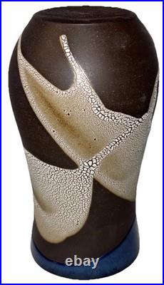 Signed Vintage Studio Art Pottery Textured Glaze Modernist Vase