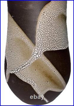 Signed Vintage Studio Art Pottery Textured Glaze Modernist Vase