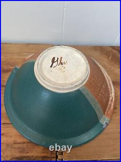 Signed Walt Glass 1990 Vintage Pottery Large Bowl
