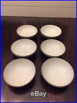 Six Vintage Heath Ceramics Opaque White Coupe Dessert Bowls 5 3/8