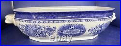 Spode Blue Fitzhugh Covered Vegetable Bowl