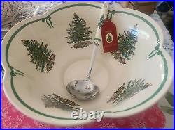 Spode Christmas Tree Punch Bowl & Ladle Vintage Large New $ Price