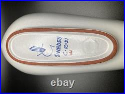 Stig Lindberg, Gustavsberg, Sweden, Faience Leaf Bowl, Hand Painted MCM