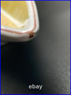 Stig Lindberg, Gustavsberg, Sweden, Faience Leaf Bowl, Hand Painted MCM