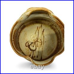 Stoneware Bowl Handle & Spout Earthy Glaze Signed MWH, Handmade