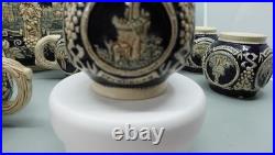 Stoneware German Punch Bowl Marzi Remy German Castle Canister 4L and 12 Mugs
