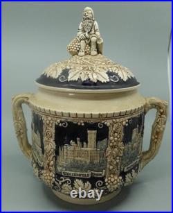 Stoneware German Punch Bowl Marzi Remy German Castle Canister 4L and 12 Mugs