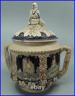 Stoneware German Punch Bowl Marzi Remy German Castle Canister 4L and 12 Mugs