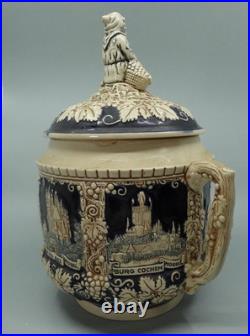 Stoneware German Punch Bowl Marzi Remy German Castle Canister 4L and 12 Mugs