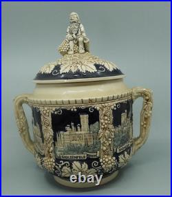 Stoneware German Punch Bowl Marzi Remy German Castle Canister 4L and 12 Mugs