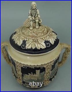 Stoneware German Punch Bowl Marzi Remy German Castle Canister 4L and 12 Mugs