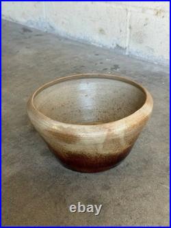 Studio Ceramic Light Brown Gradient Bowl 1960s Mid-Century Modern