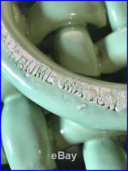 Stunning Large Vintage Majolica Vallauris Weave Lattice Bowl Signed Frume Massy