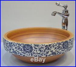 Stylish Vintage Floral Bathroom Cloakroom Ceramic Counter Wash Basin Sink Bowl