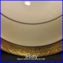 Sugar Bowl withLid Theodore Haviland Athens Encrusted Gold on Cream & White 1958