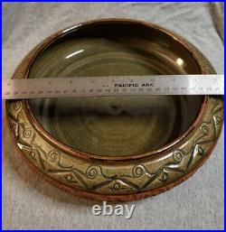 Sunset Canyon Pottery Bridget Hauser Signed Stamped Large 11 Rare Textured Bowl