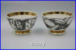 Superb Vintage 1950s Piero Fornasetti Set 4 Appetiser Bowls onions olives cheese