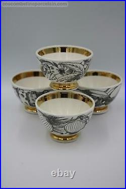 Superb Vintage 1950s Piero Fornasetti Set 4 Appetiser Bowls onions olives cheese