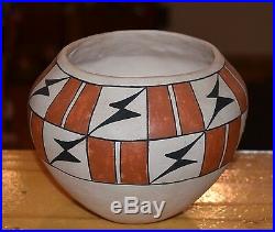 Superb Vintage Polychrome Handcoiled Acoma Pueblo Bowl! Free Shipping