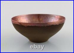 Sven Hofverberg (1923-1998) Swedish ceramicist. Unique bowl with metallic glaze