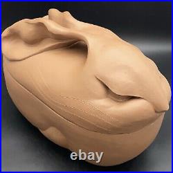 Swan Island Terracotta Angry Bunny Rabbit Covered Casserole 1984 Made in USA 4qt