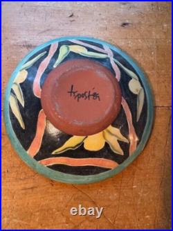 TS Post Ceramic Bowl 11 inches,'89, signed, Ca. Art Pottery