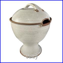 Tall Petry Studio Art Pottery Pedestal Soup Tureen Stoneware 1974 Signed