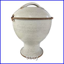 Tall Petry Studio Art Pottery Pedestal Soup Tureen Stoneware 1974 Signed