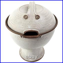 Tall Petry Studio Art Pottery Pedestal Soup Tureen Stoneware 1974 Signed