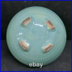 Turquoise Pacific Pottery Footed Punch Bowl #311 Bill Stern Estate