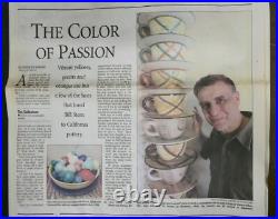 Turquoise Pacific Pottery Footed Punch Bowl #311 Bill Stern Estate