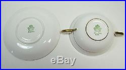 Twelve Vintage AYNSLEY Nile Sage Green Cream Soup Bowls and Under Plates Mint