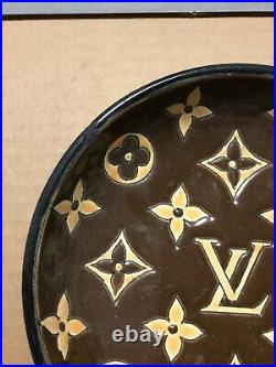 Ultra RARE Vintage LOUIS VUITTON decorative Dish by Longwy Pottery LV