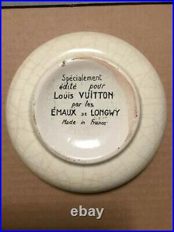 Ultra RARE Vintage LOUIS VUITTON decorative Dish by Longwy Pottery LV