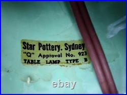 Unusual Vintage Australian Pottery Lamp Base Star Pottery Sydney LAYBY AVAIL