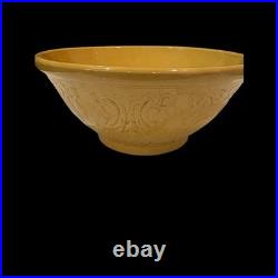 VERY RARE ANTIQUE AMERICAN 1800s LARGE MOLDED 14 BOWL YELLOW WARE
